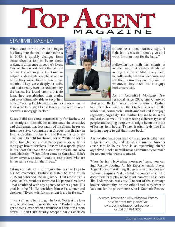 Top Agent Magazine Stanimir Rashev
